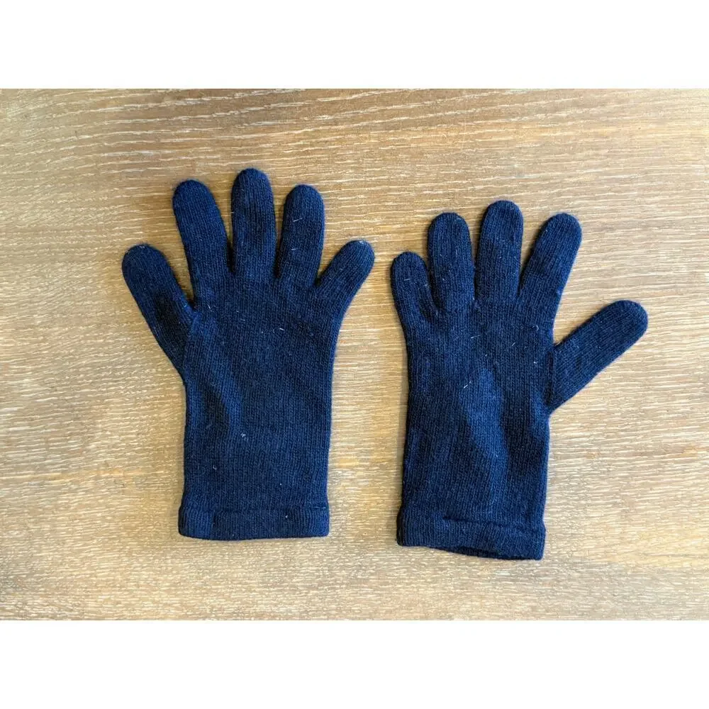 MONCLER Navy Wool Blend Kids Gloves sz S Made in Italy Snow Winter Youth